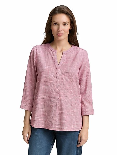 TOM TAILOR Klassische Bluse, mit geschlitztem Rundhalsausschnitt günstig online kaufen
