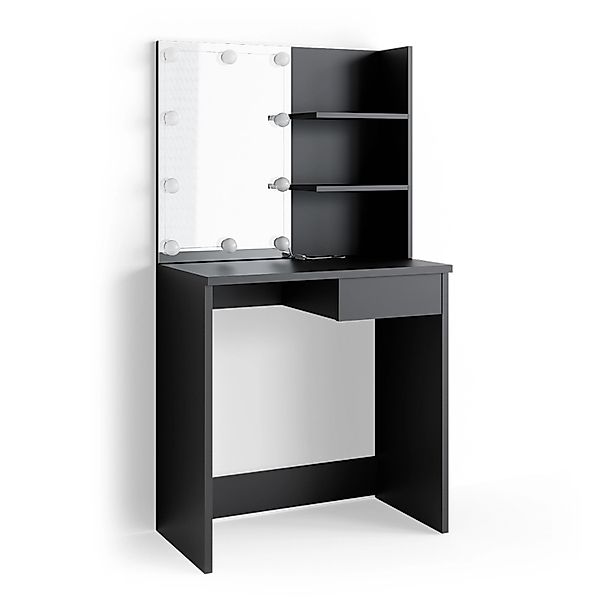 Vicco Schminktisch Dekos Schwarz 75 cm mit LED Beleuchtung günstig online kaufen