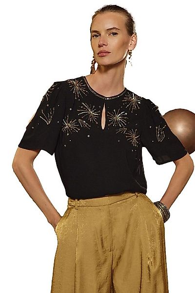 Love & Roses Kurzarmbluse Love & Roses verziertes Kurzarm-Oberteil, Regular günstig online kaufen