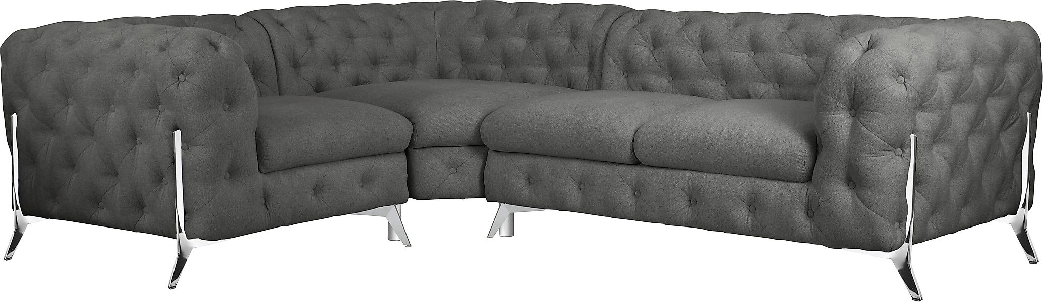 Home affaire Chesterfield-Sofa »Amaury L-Form« moderne Chersterfield-Optik, günstig online kaufen