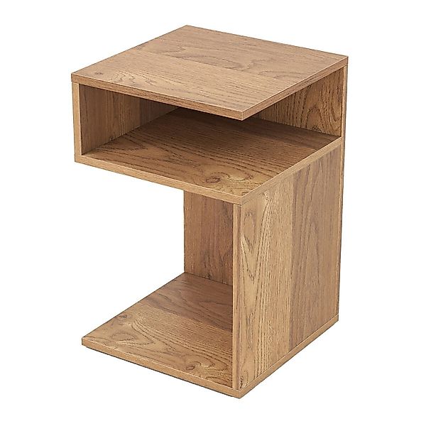 Costway Beistelltisch Holz 3 Ebenen Sofatisch Nachttisch Modern Natur günstig online kaufen