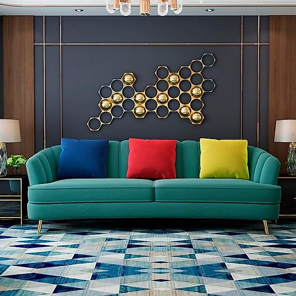 Xlmoebel 3-Sitzer Sofa aus Samtstoff für das Wohnzimmer, klassische Dreisit günstig online kaufen