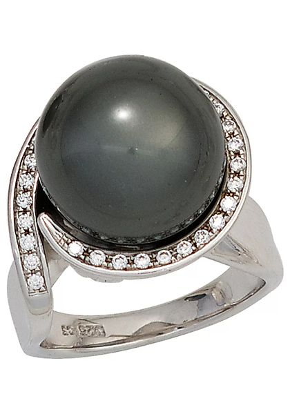 JOBO Perlenring, 925 Silber mit synthetischer Perle und Zirkonia günstig online kaufen
