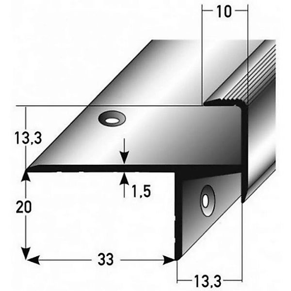 Laminat-Parkett-Treppenkante / Winkelprofil "Cardale", Einfasshöhe 13,3 mm, günstig online kaufen