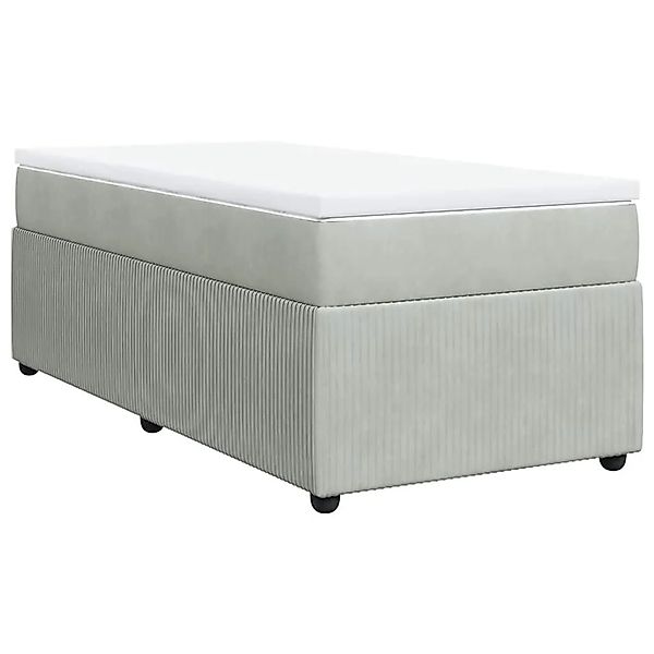 vidaXL Boxspringbett mit Matratze Hellgrau 90x200 cm Samt 3285614 günstig online kaufen