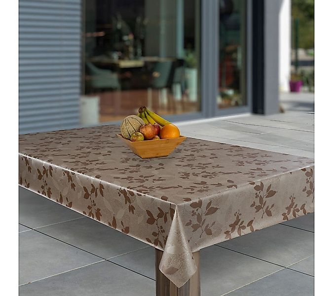 laro Tischdecke Wachstuch-Tischdecken Abwaschbar Braun Blätter geprägt rech günstig online kaufen