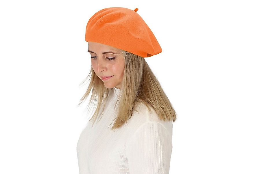 halsüberkopf Accessoires Baskenmütze Filzbaske aus reinem Wollfilz günstig online kaufen