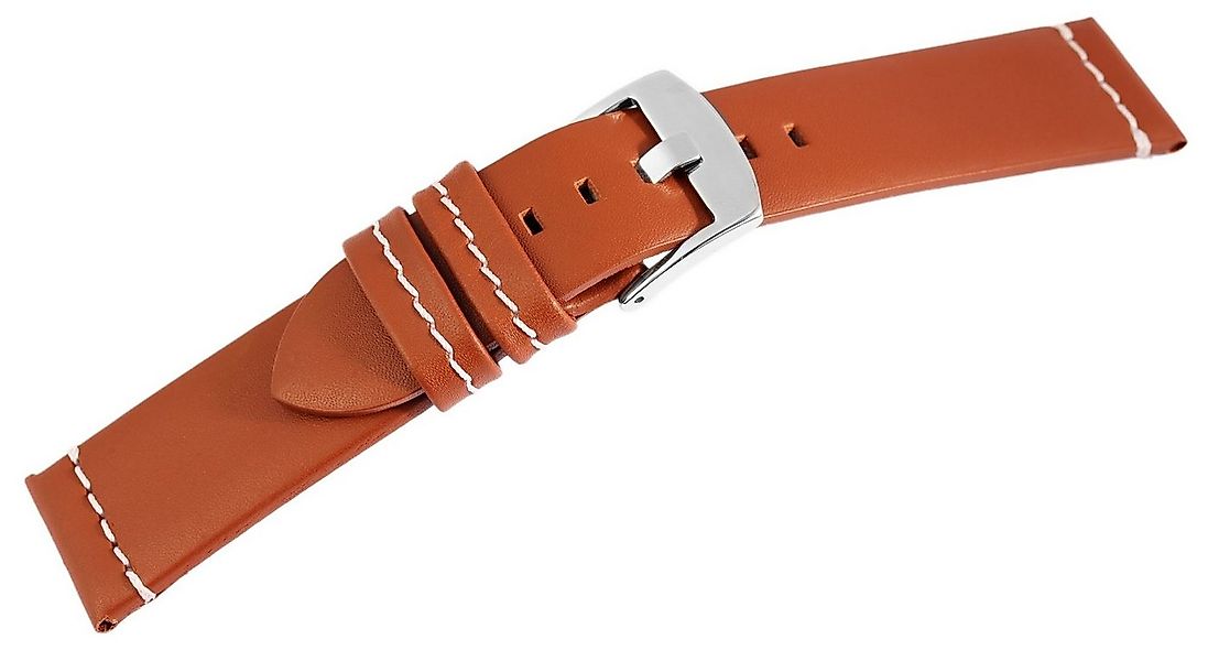 Engelhardt Uhrenarmband LB0041 Echtleder-Uhrenarmband, hellbraun, weiße Nah günstig online kaufen