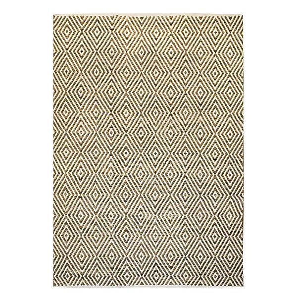 Gewebter Teppich in Braun und Creme Weiß geometrisch gemustert günstig online kaufen