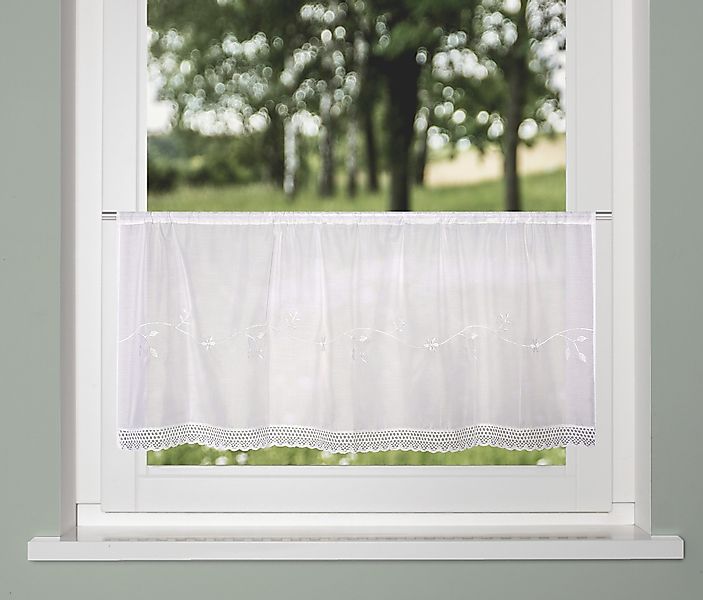 HOME WOHNIDEEN Scheibengardine MACIRO, Stangendurchzug (1 günstig online kaufen