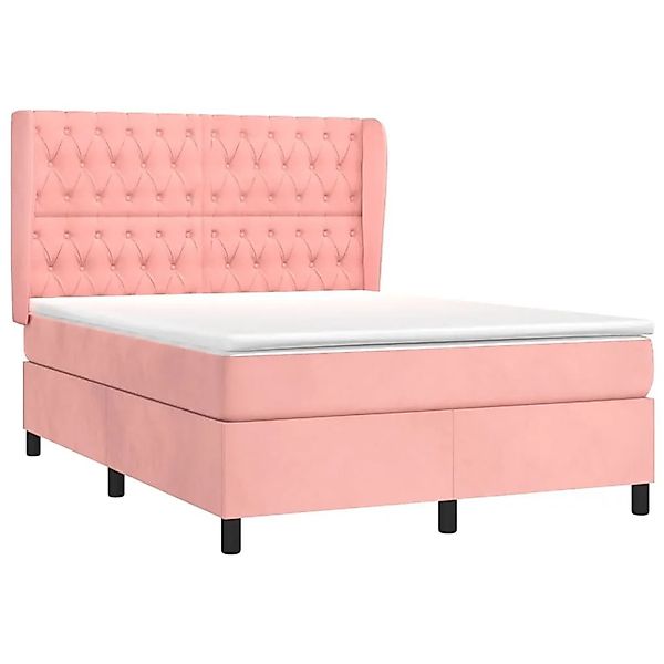 vidaXL Boxspringbett mit Matratze Rosa 140x190 cm Samt 3129392 günstig online kaufen