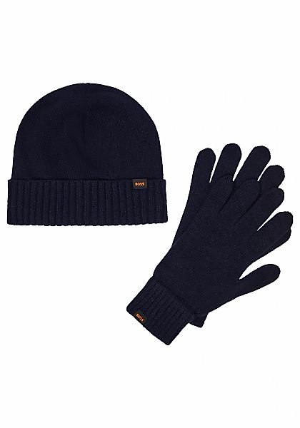 BOSS ORANGE Strickhandschuhe "Kalipso", 2 Stk. und Mütze, mit Kaschmir-Ante günstig online kaufen
