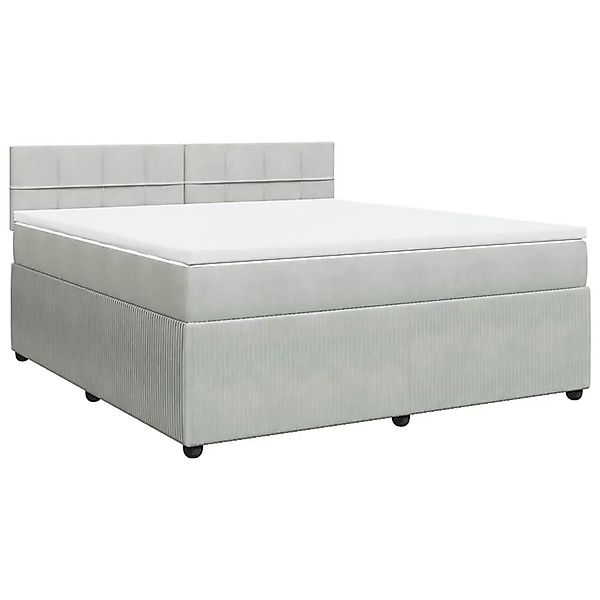 vidaXL Boxspringbett mit Matratze Hellgrau 180x200 cm Samt 3290106 günstig online kaufen