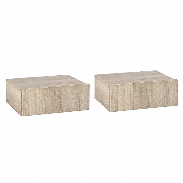 HOMCOM Set von 2 Wand-Nachttischen - Set von 2 Nachttischen - Schublade, Ta günstig online kaufen