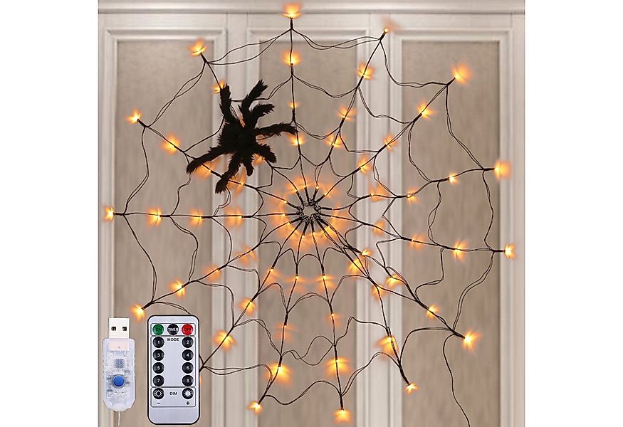 Jibenhome LED-Lichternetz LED Spinnennetz-Licht Halloween mit Fernbedienung günstig online kaufen