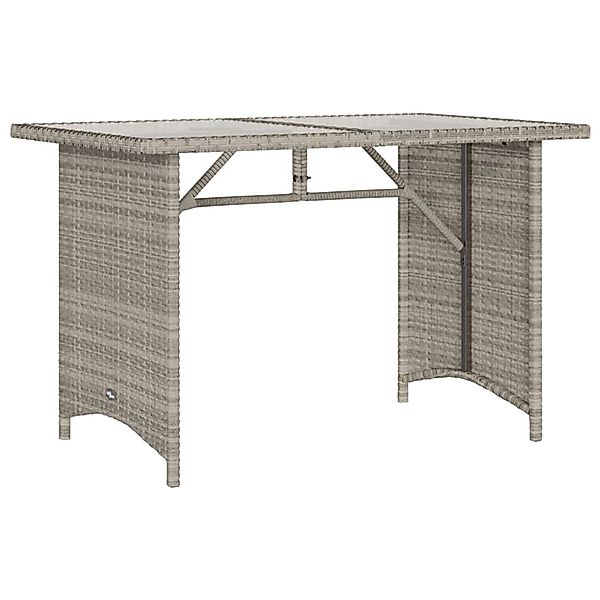 vidaXL Gartentisch mit Glasplatte Hellgrau 110x68x70 cm Poly Rattan 366354 günstig online kaufen