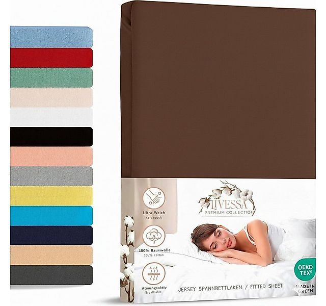 livessa Spannbettlaken Jersey Spannbettlaken 100% Baumwolle – Atmungsaktiv günstig online kaufen