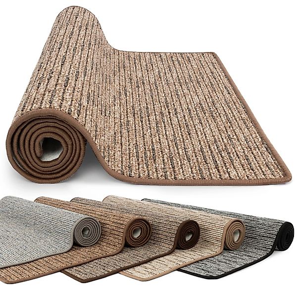 KARAT Läufer nach Maß Geneva Moderner Wohnteppich Hellbraun 80 x 350 cm günstig online kaufen