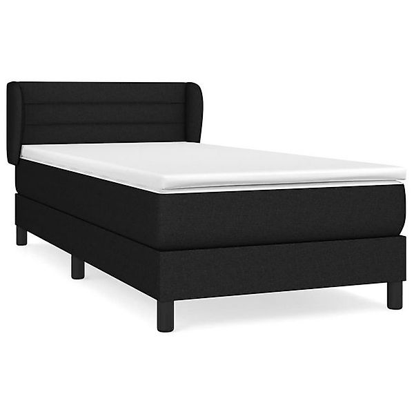 vidaXL Boxspringbett, Boxbett mit Matratze Schwarz 90x200 cm Stoff günstig online kaufen