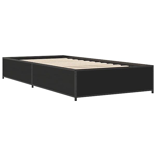 vidaXL Bettgestell Schwarz 75x190 cm Holzwerkstoff und Metall 845121 günstig online kaufen