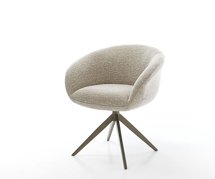 Drehstuhl Vinka-Flex mit Armlehnen Webstoff Soft Beige Kreuzgestell breit E günstig online kaufen