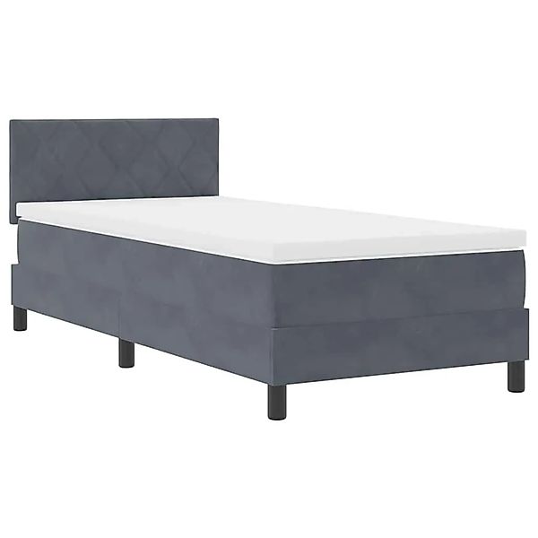 vidaXL Boxspringbett mit Matratze Dunkelgrau 90 x 190 cm Stoff 3339207 günstig online kaufen