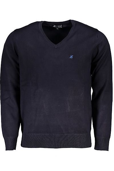 U.S. GRAND POLO Strickpullover Herren Oversize-Pullover Blau – V-Ausschnitt günstig online kaufen