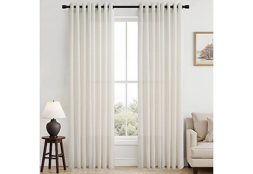Topfinel Gardine Leinenoptik Gardinen mit Ösen Vorhänge für Wohnzimmer (2 S günstig online kaufen