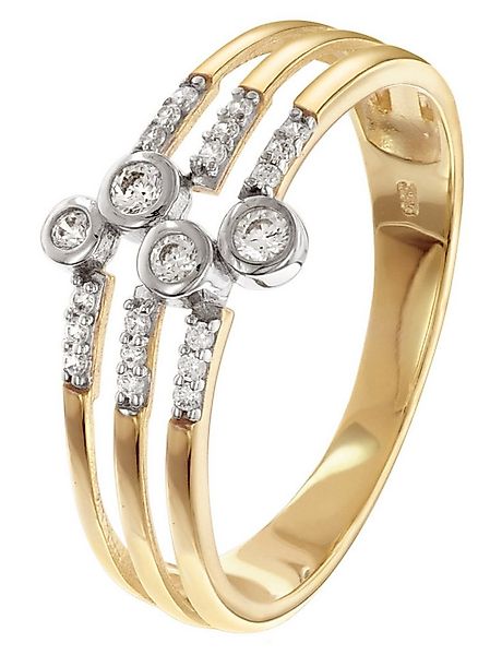 Glizz Goldring Damenring Gold 333/8K Bicolor mit Zirkonia günstig online kaufen