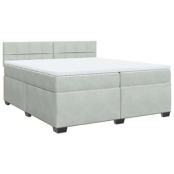 vidaXL Boxspringbett mit Matratze Hellgrau 200x200 cm Samt 3288702 günstig online kaufen
