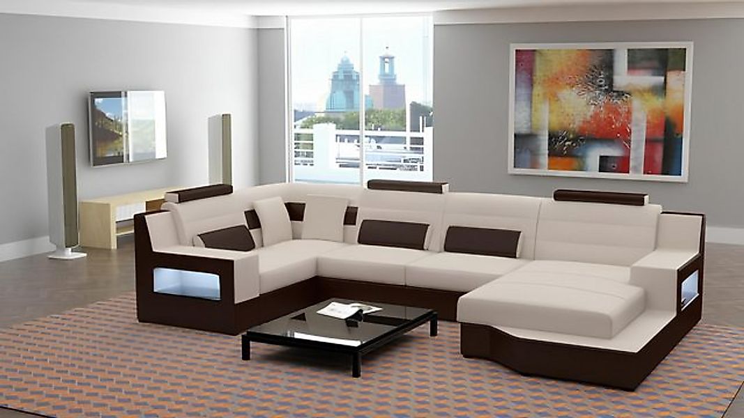 JVmoebel Sofa Designer Couch Sofa Polster Eckcouch Garnitur Ledersofa Couch günstig online kaufen