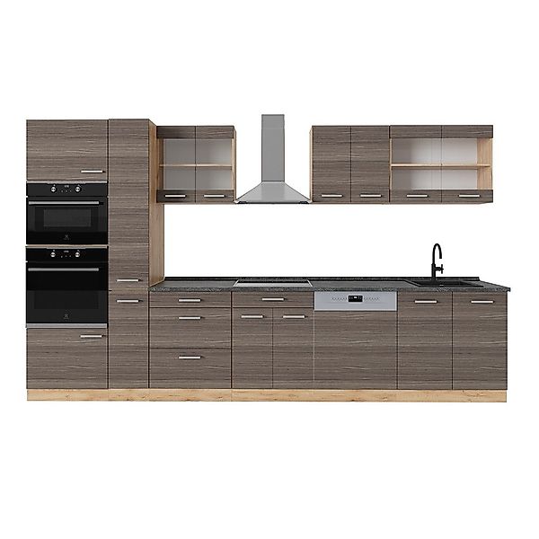 Vicco Küchenzeile R-Line, Edelgrau/Goldkraft Eiche, 350 günstig online kaufen