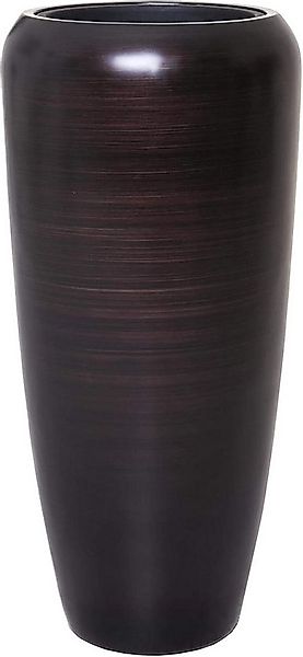 VIVANNO Bodenvase Fiberglas CAVITA Rund - Spiralbraun Seidenmatt Mit Muster günstig online kaufen