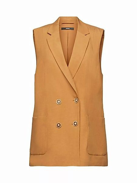 Esprit Collection Anzugweste Doppelreihige, lange Weste, TENCEL™ günstig online kaufen