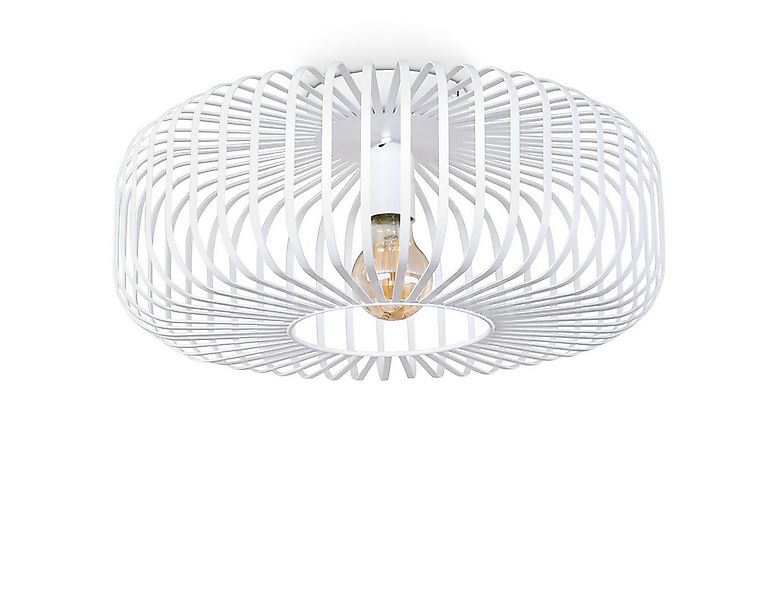 hofstein Deckenleuchte »Pieris« runde Deckenlampe aus Metall in Weiß, ohne günstig online kaufen