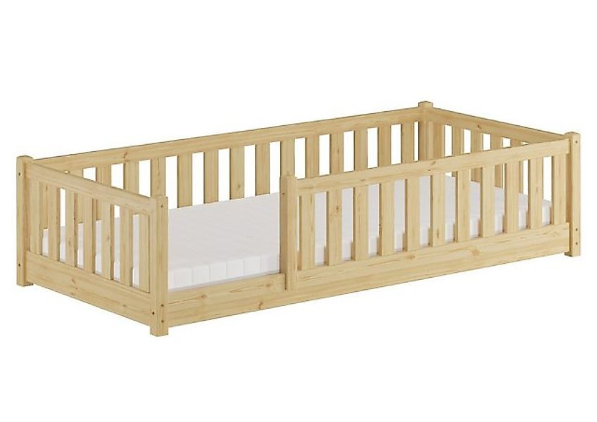 ERST-HOLZ Bett Holzbett, Baby-Bett, Flachbett mit Rundumsicherung Kiefer, K günstig online kaufen