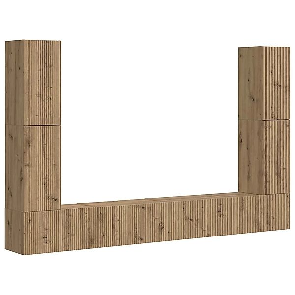 vidaXL TV-Schrankset 8 Stk Artisan-Eiche Holzwerkstoff 3409140 günstig online kaufen