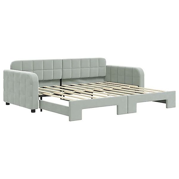 vidaXL Bett, Tagesbett Ausziehbar Hellgrau 90x190 cm Samt günstig online kaufen