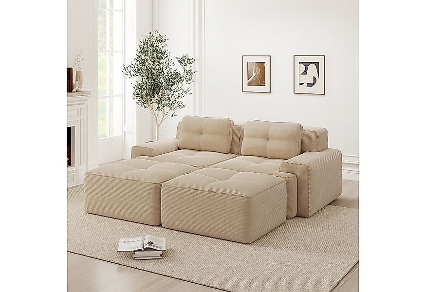Odikalo Sofa Boneless Modulares Sofa kombinierbar Polstersofa Schlafsofa, C günstig online kaufen