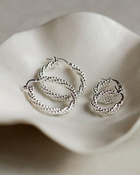 lille mus Paar Creolen Creolen 'Perlenkordel' 925 Silber / vergoldet günstig online kaufen