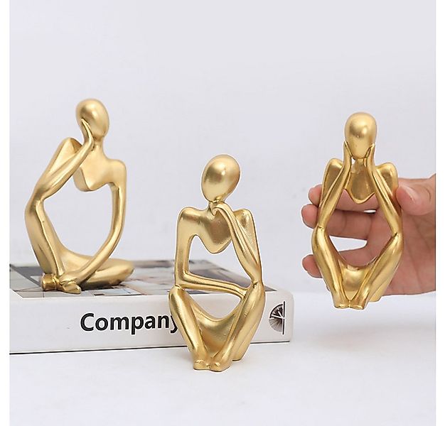 GarveeMore Skulptur 3pcs Abstrakte moderne Denker Statue Desktop Ornament günstig online kaufen