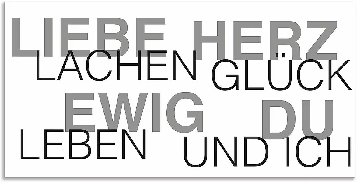 Artland Wandbild "Liebe Statement Bild", Sprüche & Texte, (1 St.), als Alub günstig online kaufen