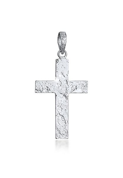 Kuzzoi Kettenanhänger Herren Kreuz Matt Gehämmert 925 Silber, Kreuz günstig online kaufen