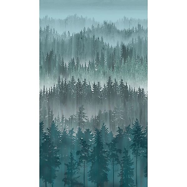 A.S. Creation Fototapete Wald 1,59 m x 2,8 m Blau-Grau FSC® günstig online kaufen