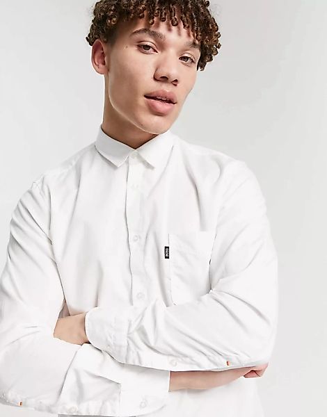 BOSS – Magneton – Langärmliges Hemd in Weiß günstig online kaufen