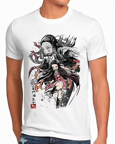 style3 T-Shirt Nezuko Sumi-E demon slayer anime japan manga cosplay günstig online kaufen