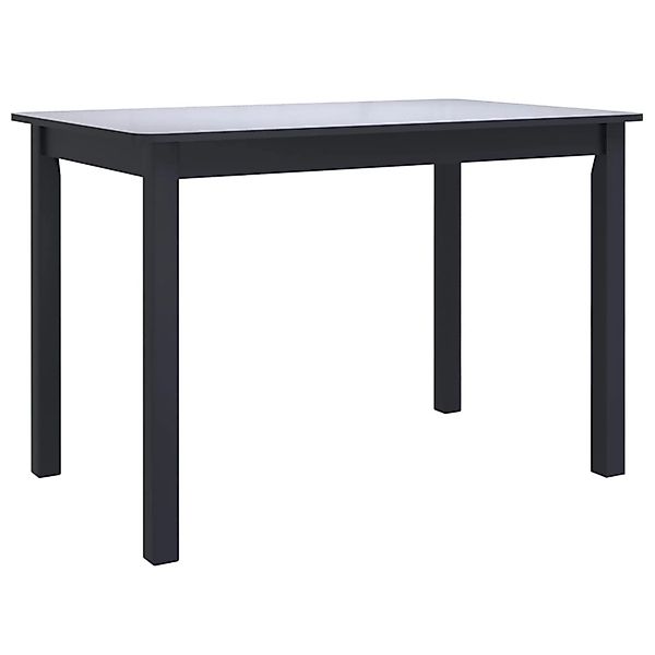 vidaXL Esstisch Schwarz 114x71x75 cm Gummiholz Massiv günstig online kaufen