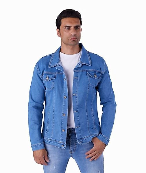 Denim Distriqt Jeansjacke Lässige Jeansjacke mit Backprint in SLIM FIT Blau günstig online kaufen