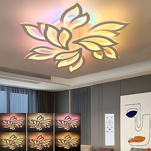 oyajia LED Deckenleuchte Blumenförmige Deckenleuchte, 3 günstig online kaufen