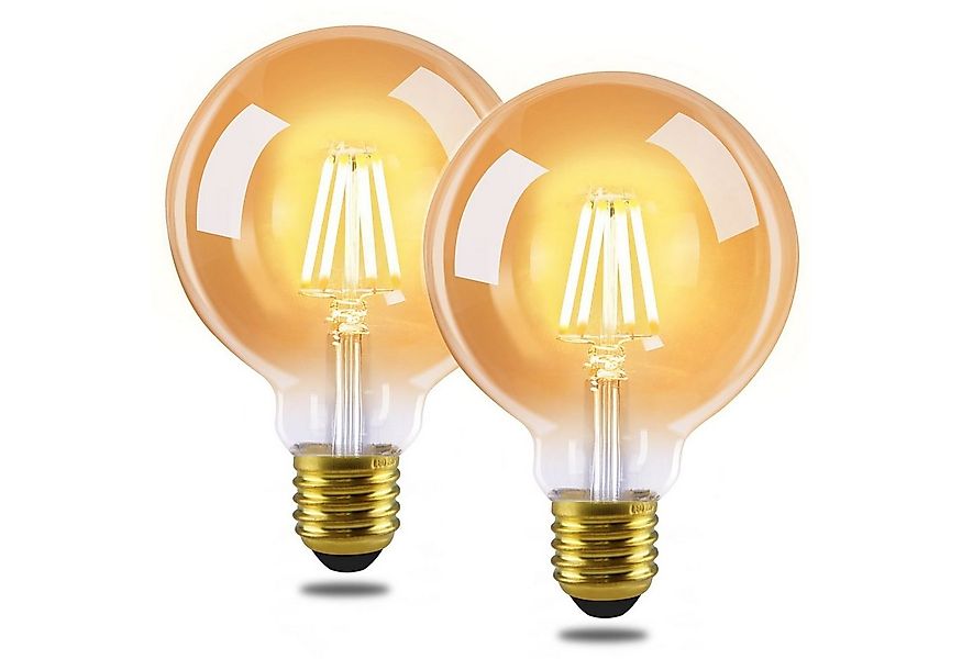 ZMH LED-Leuchtmittel 2 Stück LED Glühbirne E27 Vintage Lampe - G95 Warmweiß günstig online kaufen